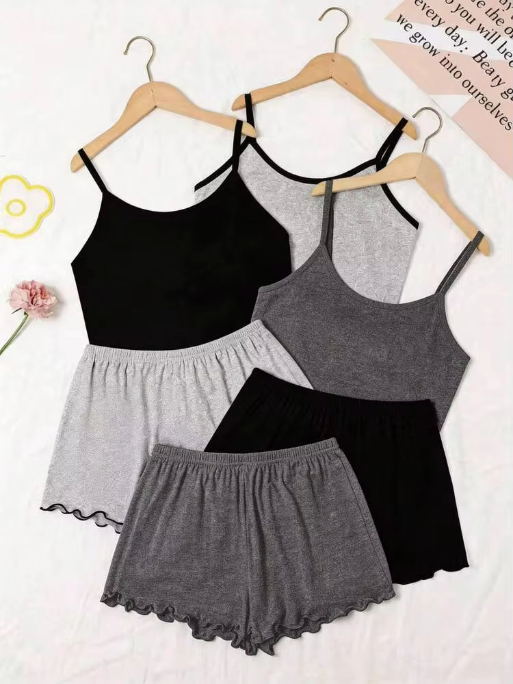 Ensemble de pyjama minimaliste pour femmes, débardeur et short