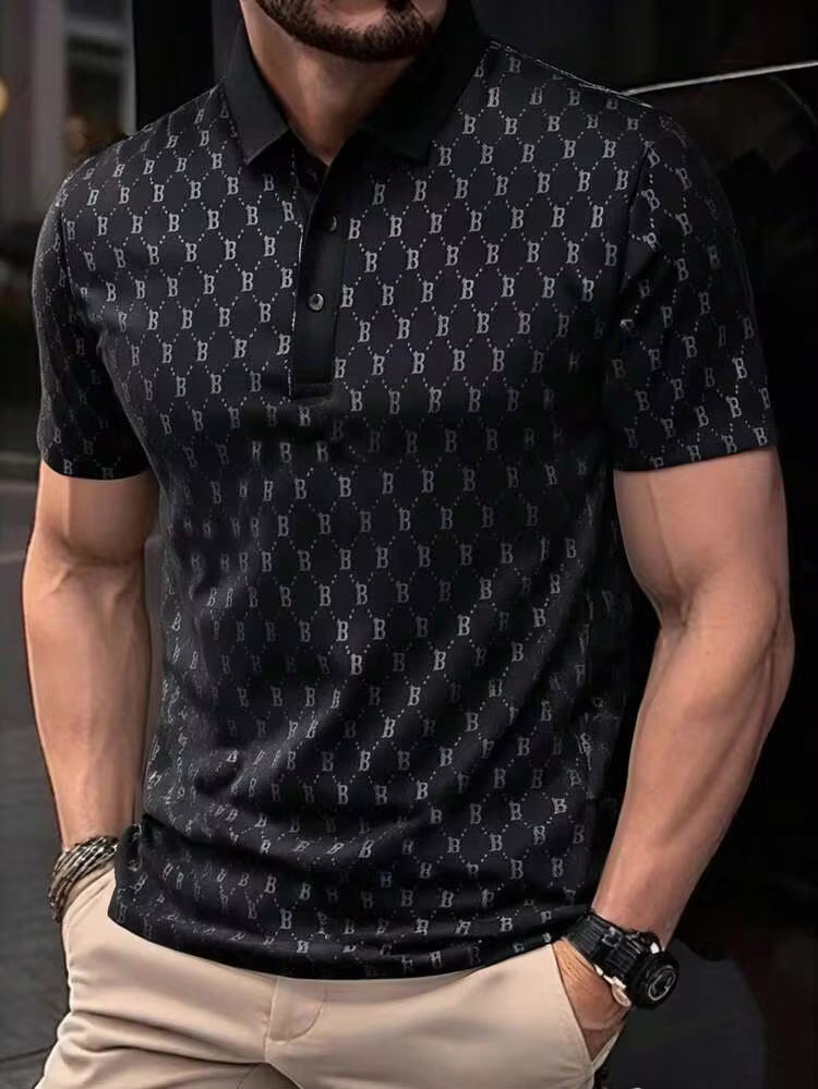 Chemise polo d'été en soie de glace respirante pour hommes